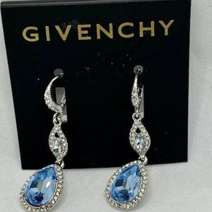 Givenchy aquamarine rhinestone earrings